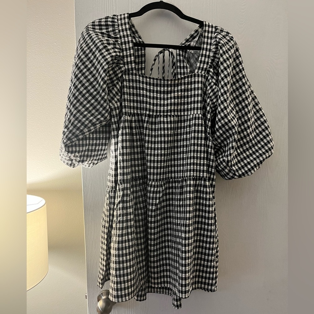 Petal and Pup Puff Sleeve Mini Dress